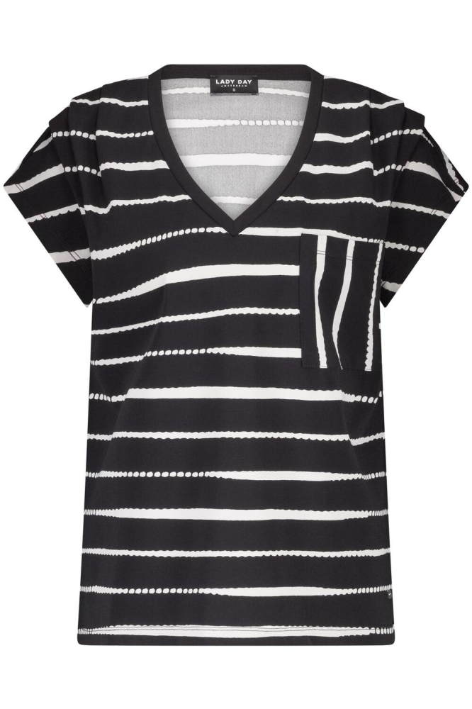 KAT T SHIRT L21 506 2560 PAINTED STRIPE BLACK